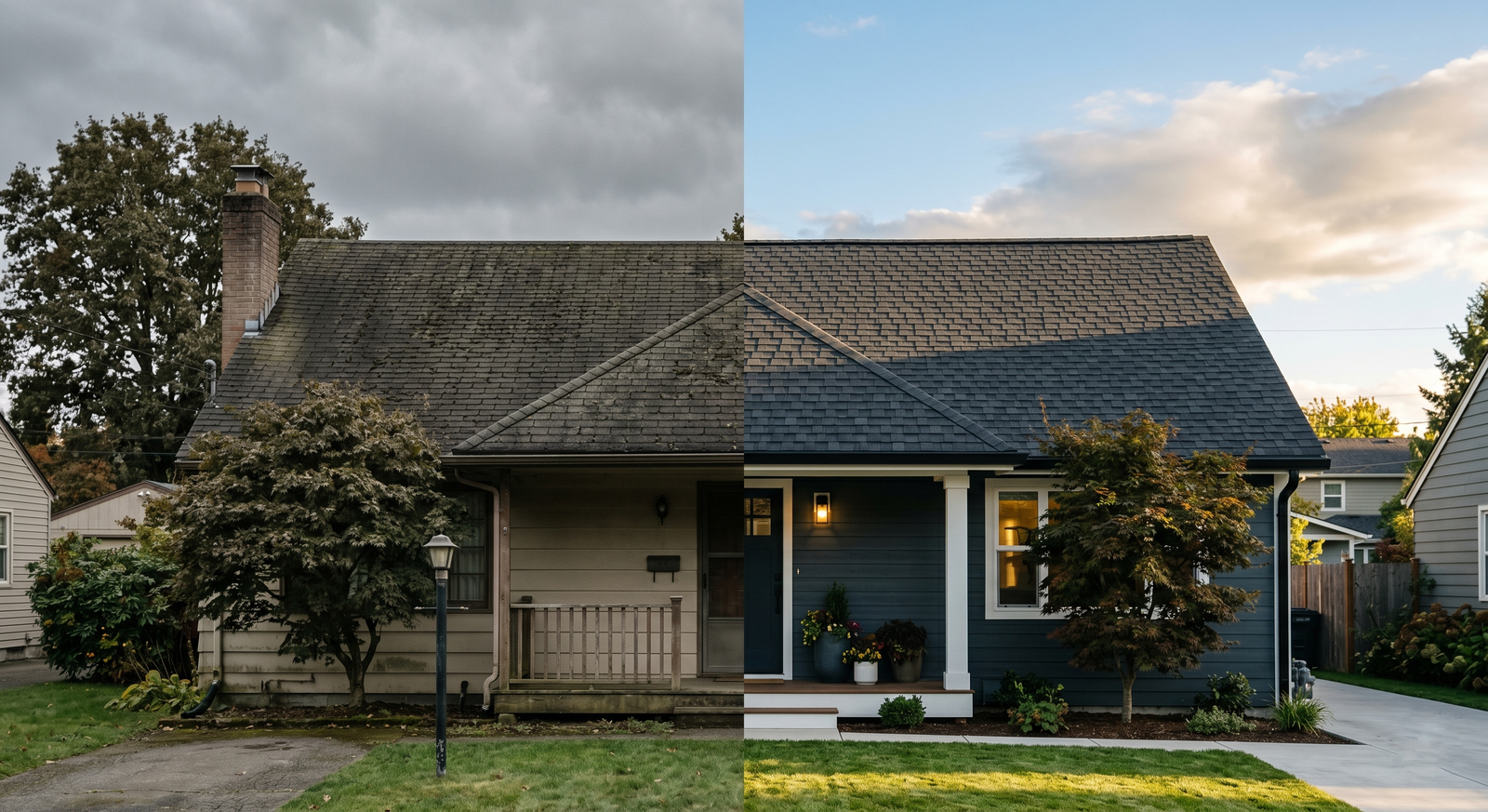 Before and After Roofing Comparison