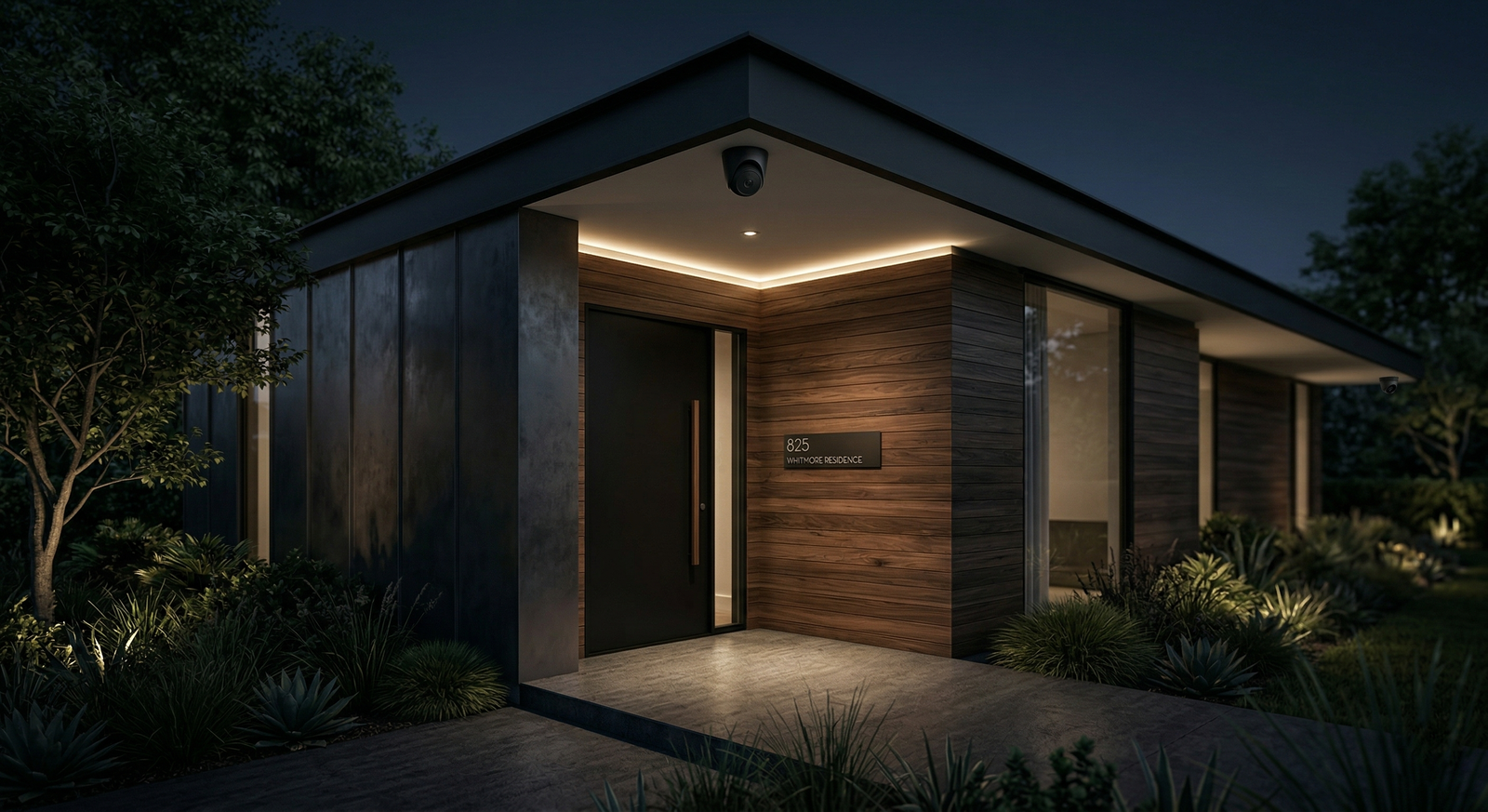 Whitmore Residence living area with integrated lighting